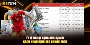 Tỷ Lệ Ngoại Hạng Anh 33Win - Cách Nhận Định Kèo Chuẩn 2025
